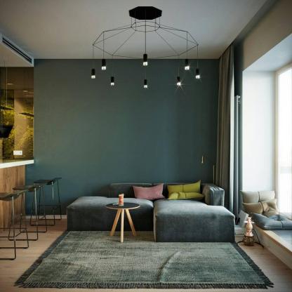 Orr Geometric Style Metal Acrylic Pendant Light Living Room Dining Room