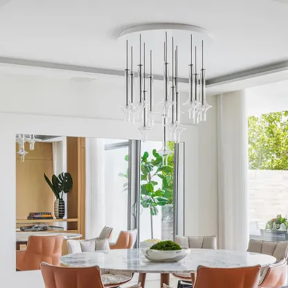 Hailie Minimalism Glass  Metal Pendant Light Bedroom Living Room