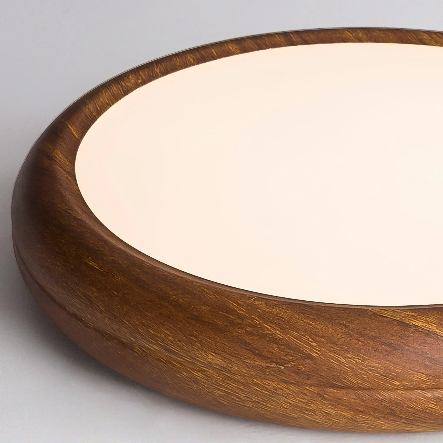 Muto Round Wood Round Ceiling Light Bedroom
