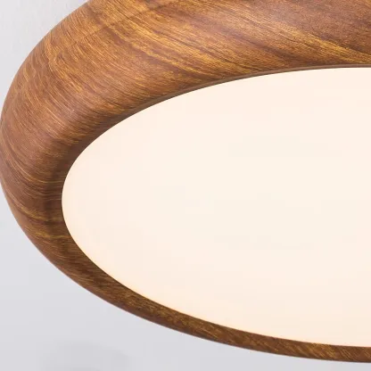 Muto Modern Round Wood Grain Round Ceiling Light Bedroom