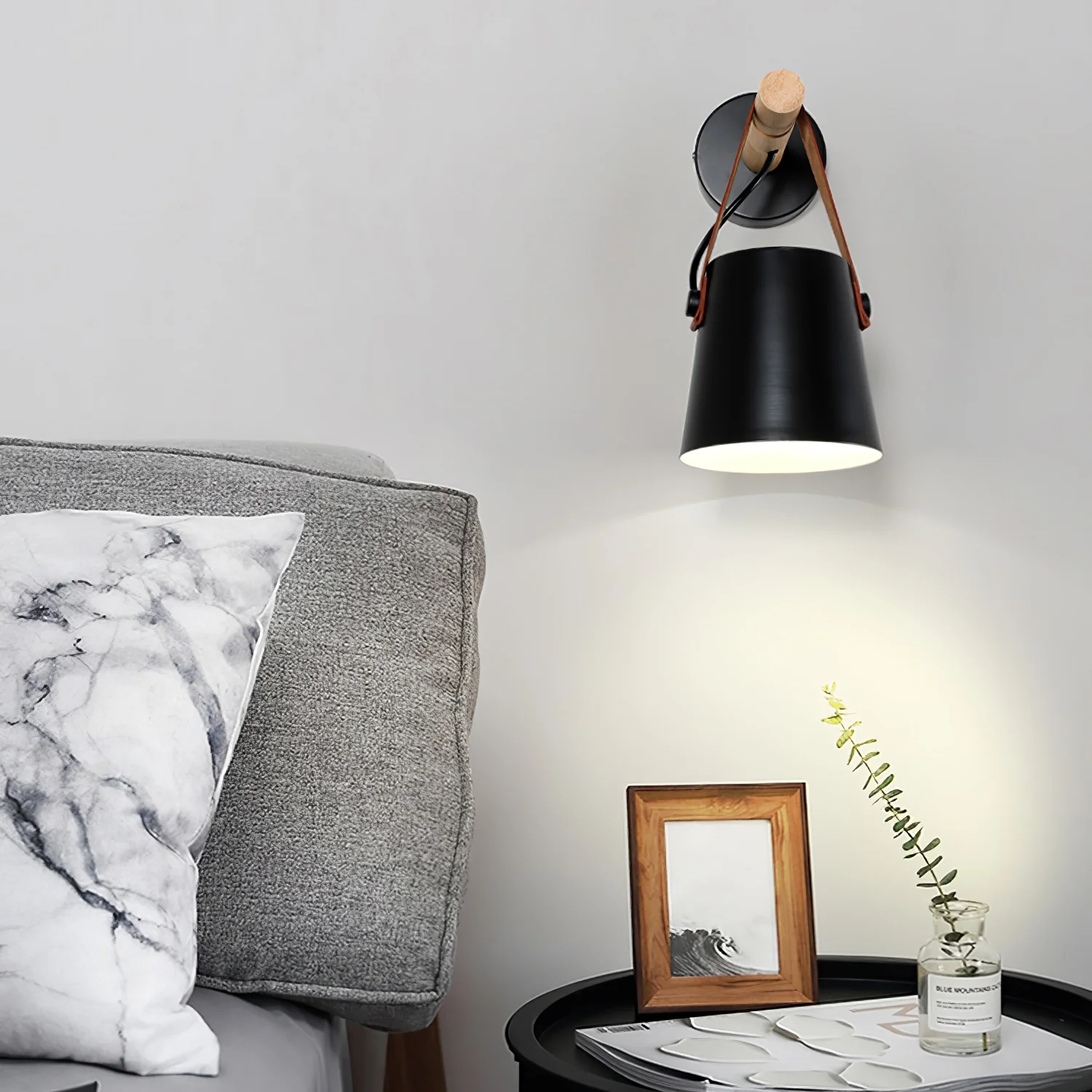 Ozawa Modern Round Simplicity Wooden Conical Wall Light