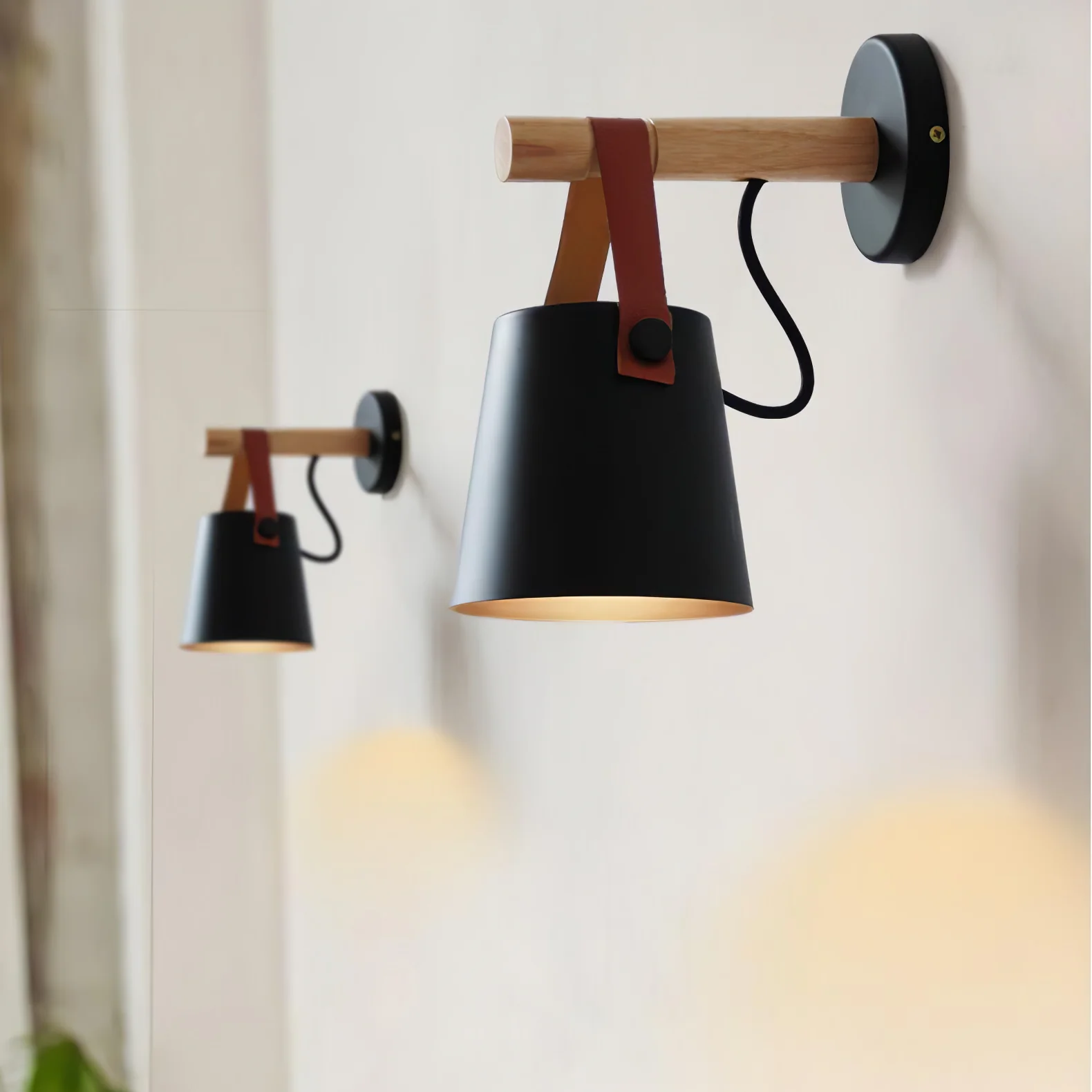 Ozawa Modern Round Simplicity Wooden Conical Wall Light