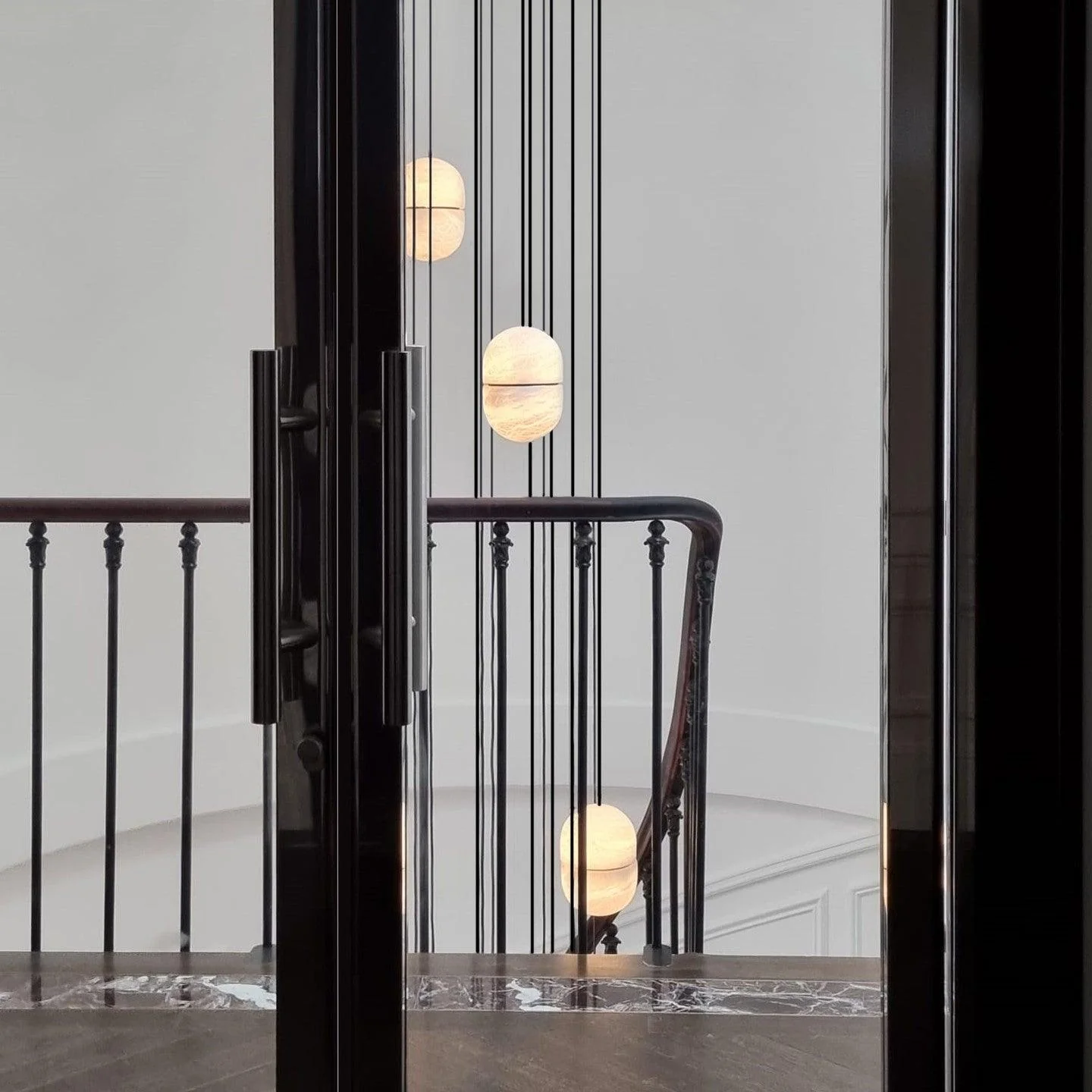 Byers Minimalism Urban Metal Alabaster Pendant Light Hallway Living Room