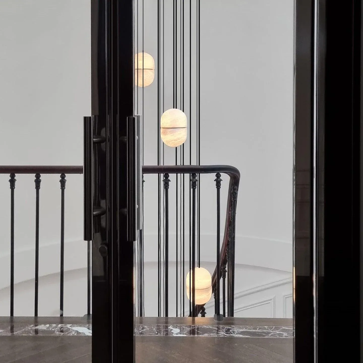 Byers Minimalism Urban Metal Alabaster Pendant Light Hallway Living Room