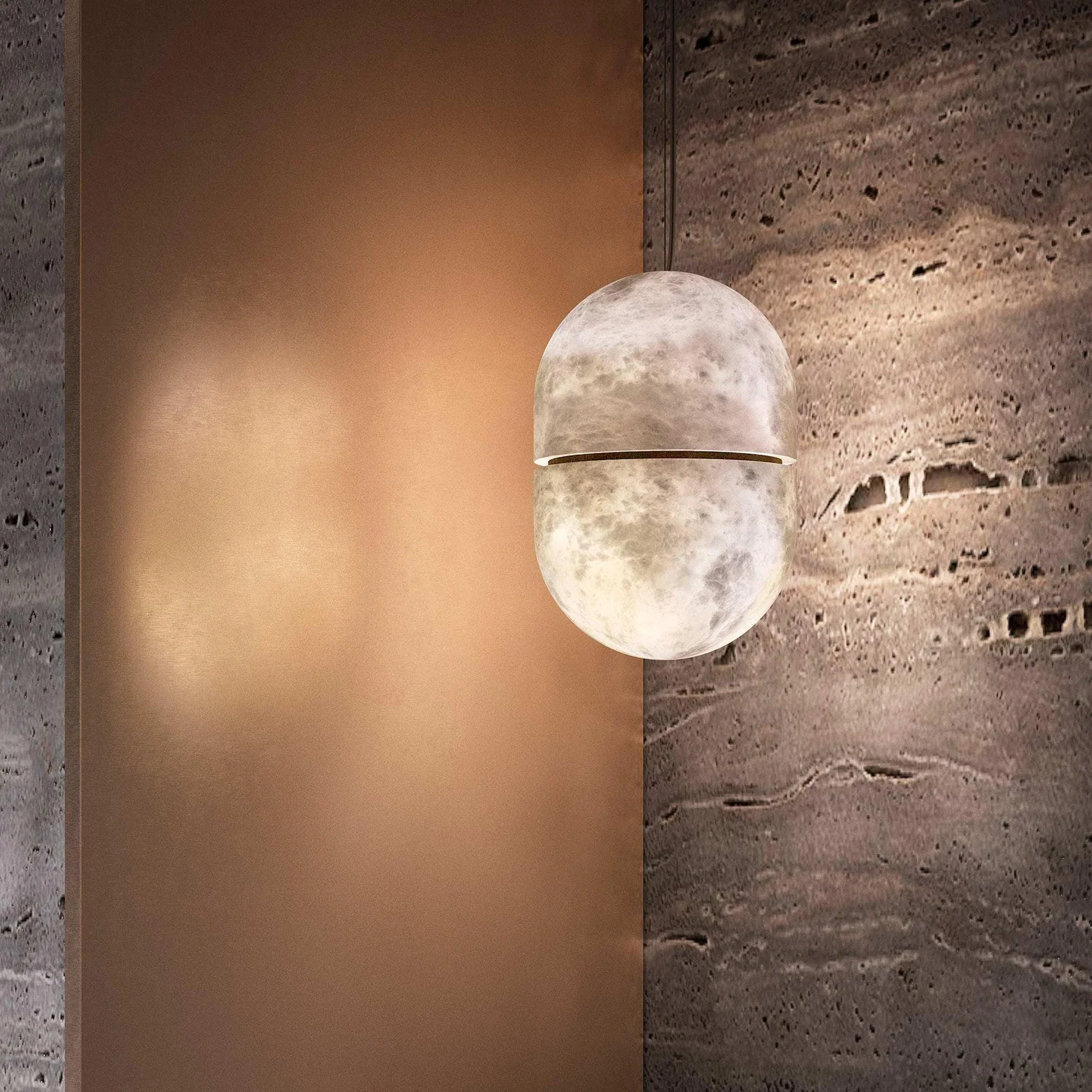 Byers Minimalism Urban Metal Alabaster Pendant Light Hallway Living Room