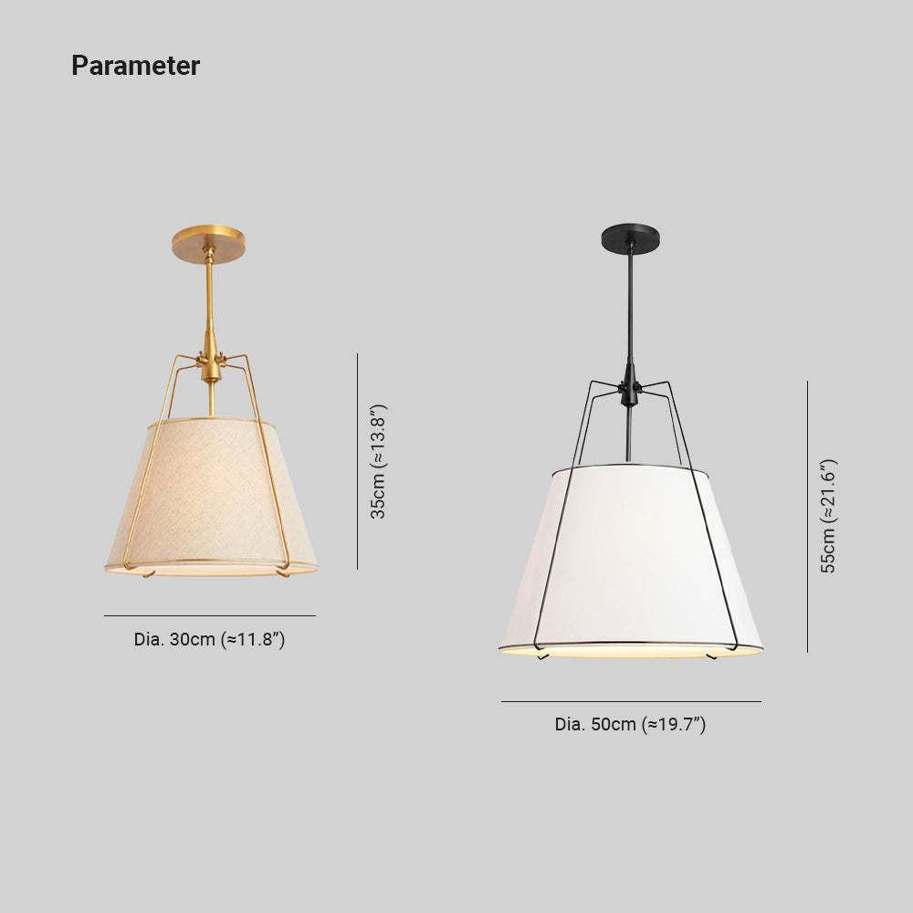 Renée Modern Conical Metal Fabric Pendant Light Dinging Room