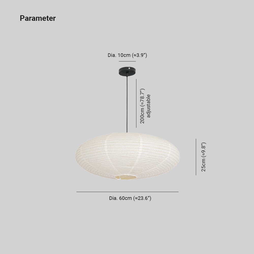 Ritta Wabi-Sabi Retro Globe Metal Paper LED Pendant Light Dining Room