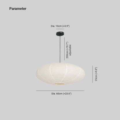 Ritta Wabi-Sabi Retro Globe Metal Paper LED Pendant Light Dining Room