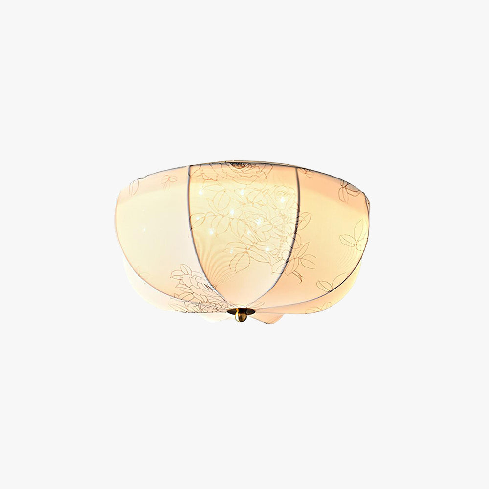 Ritta Retro Globe Metal Farbic LED Flush Mount Ceiling Light Bedroom