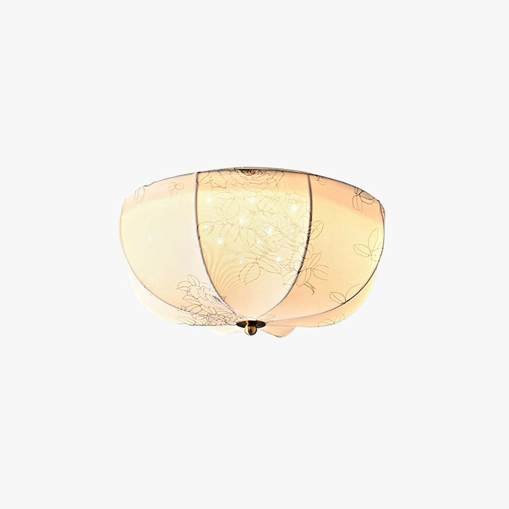 Ritta Retro Globe Metal Farbic LED Flush Mount Ceiling Light Bedroom