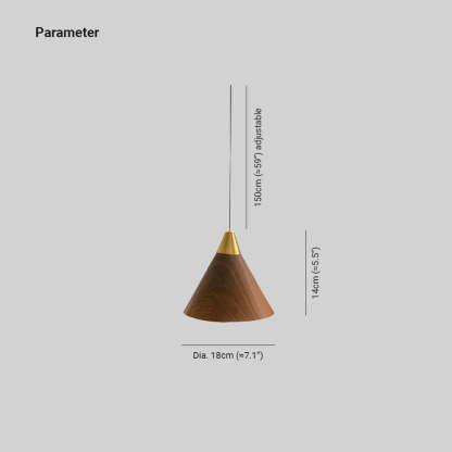 Hailie Vintage Minimalist Metal Walnut Pendant Light Bedroom Bar