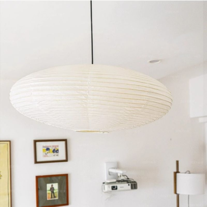 Ritta Wabi-Sabi Retro Globe Metal Paper LED Pendant Light Dining Room