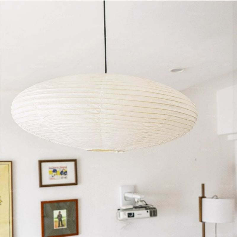 Ritta Wabi-Sabi Retro Globe Metal Paper LED Pendant Light Dining Room