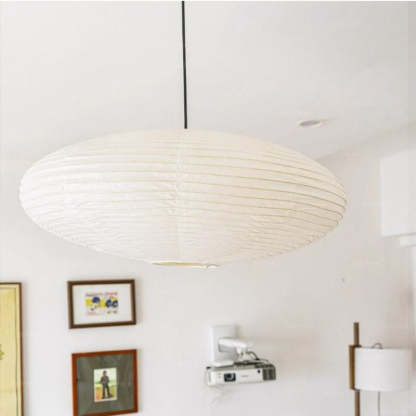 Ritta Wabi-Sabi Retro Globe Metal Paper LED Pendant Light Dining Room