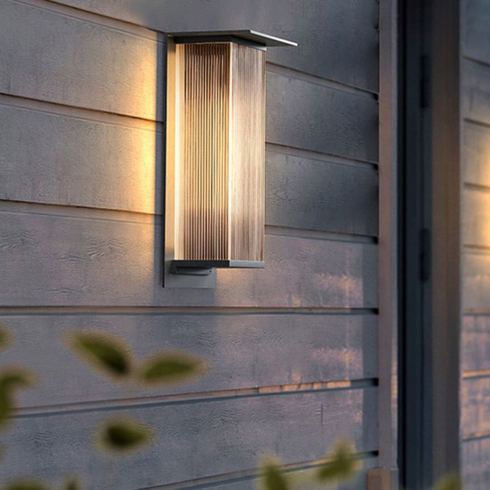 Orr Modern Rectangular Metal Outdoor Wall Lamp, Black