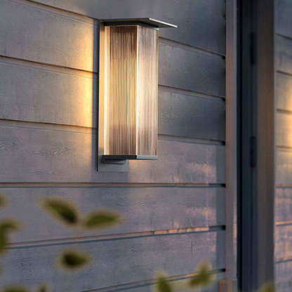 Orr Modern Rectangular Metal Outdoor Wall Lamp, Black