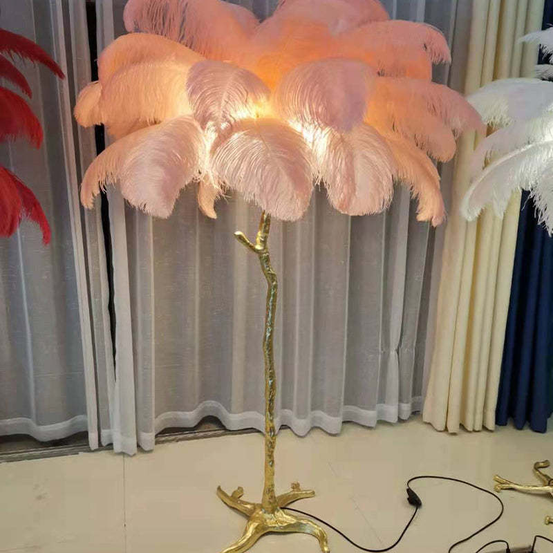 O'Moore Nordic Luxury Unique Ostrich Feather Floor Lamp/Table Lamp