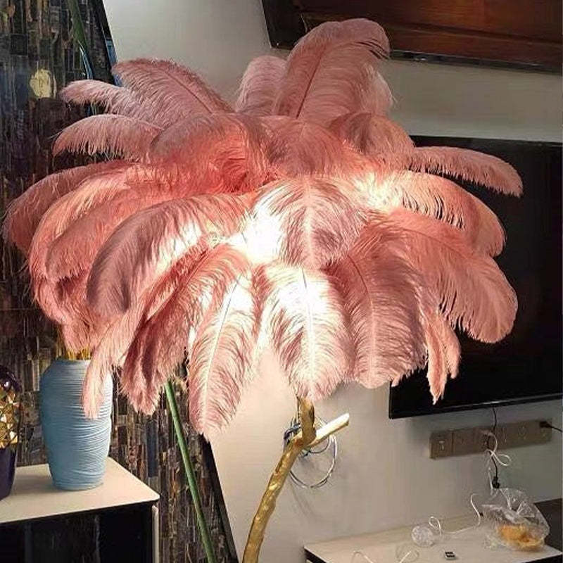 O'Moore Nordic Luxury Unique Ostrich Feather Floor Lamp/Table Lamp