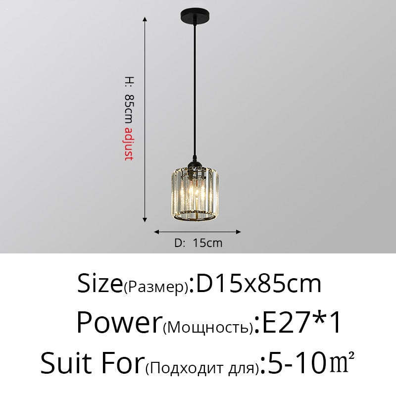 Herbert Modern Cluster Cylinder Glass Pendant Light, Black/Gold