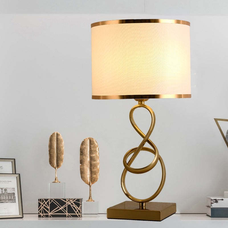 Sano Luxury Cylindrical Metal Fabric Floor Lamp