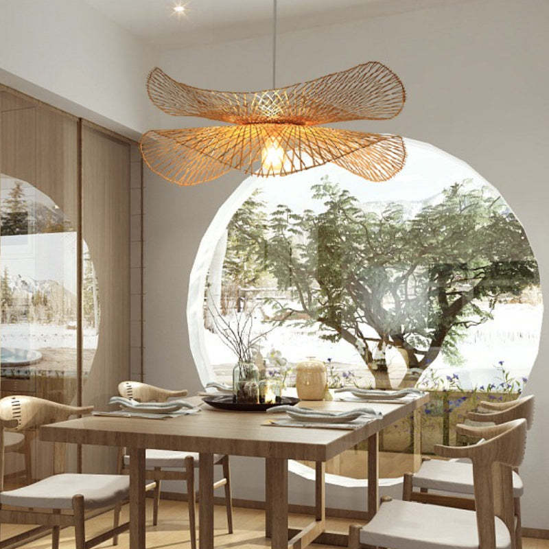 Rattan Weave Nature LED Pendant Light Dining Room/Bedroom | Las Sola