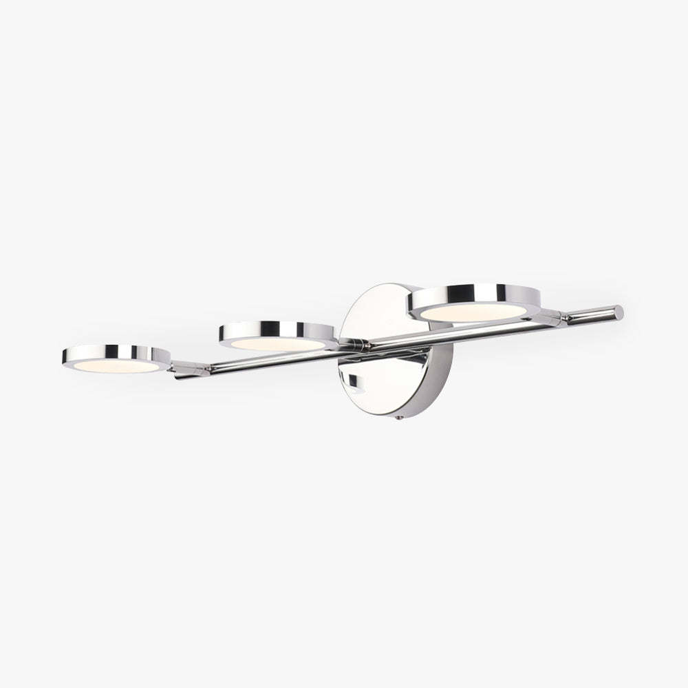 Leigh Modern Arc Wall Lamp, Silver, Metal/Acrylic, Front Mirror Vanity