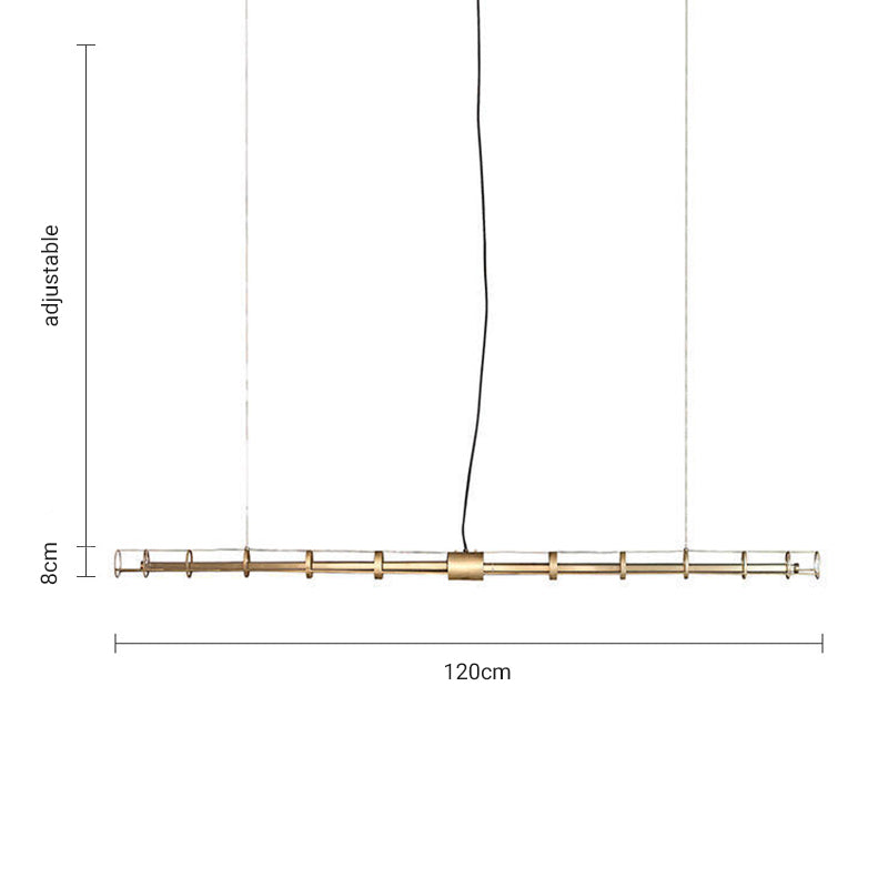 Edge Pendant Light, Metal & Glass 120/150cm