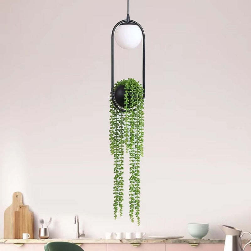 Las Sola Plant Pot Pendant Light in kitchen setting