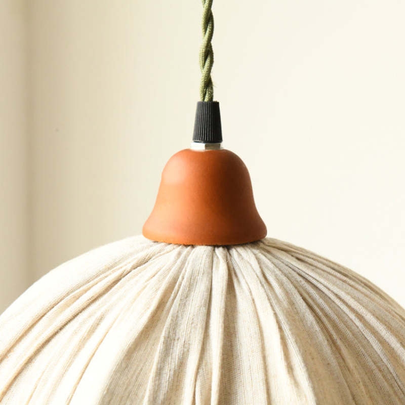 Nordic Vintage Pendant Light Beige, Fabric