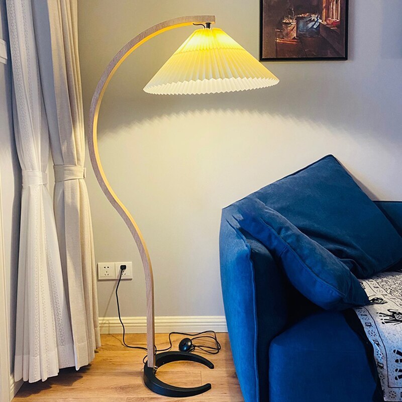 Ozawa Unique LED Floor Lamp, Wood/Metal, Living Room