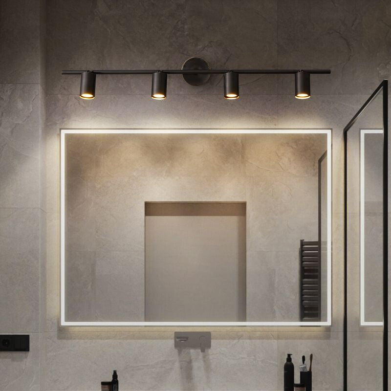 Freja Modern Cylinder Metal Wall Mounted Lamp, Black/Brass