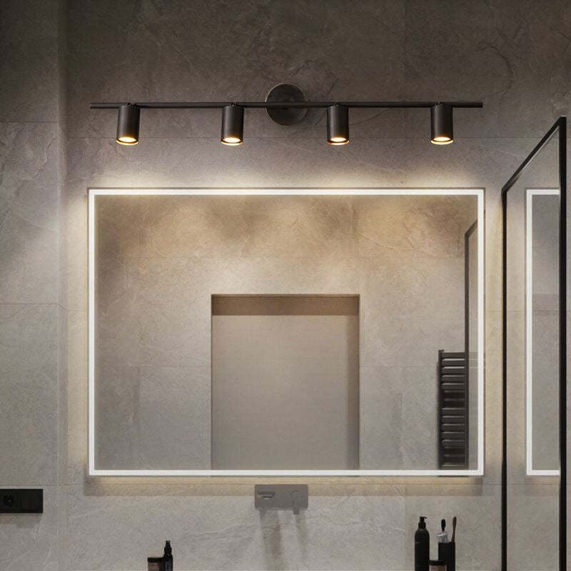 Freja Modern Cylinder Metal Wall Mounted Lamp, Black/Brass