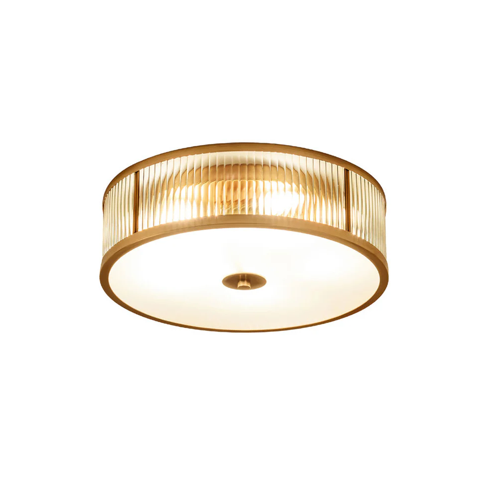 Alessio Modern Round Metal Glass Ceiling Lamp Dining Room Bedroom