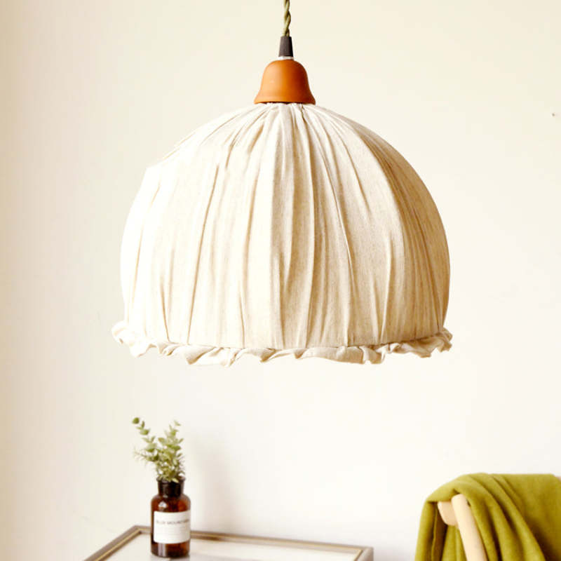 Nordic Vintage Pendant Light Beige, Fabric