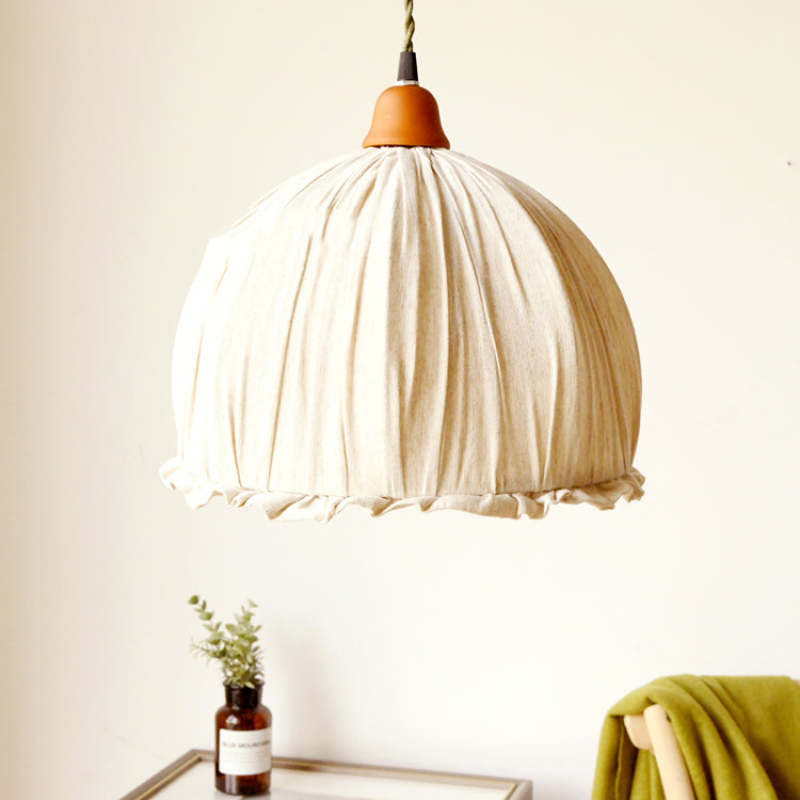 Nordic Vintage Pendant Light Beige, Fabric
