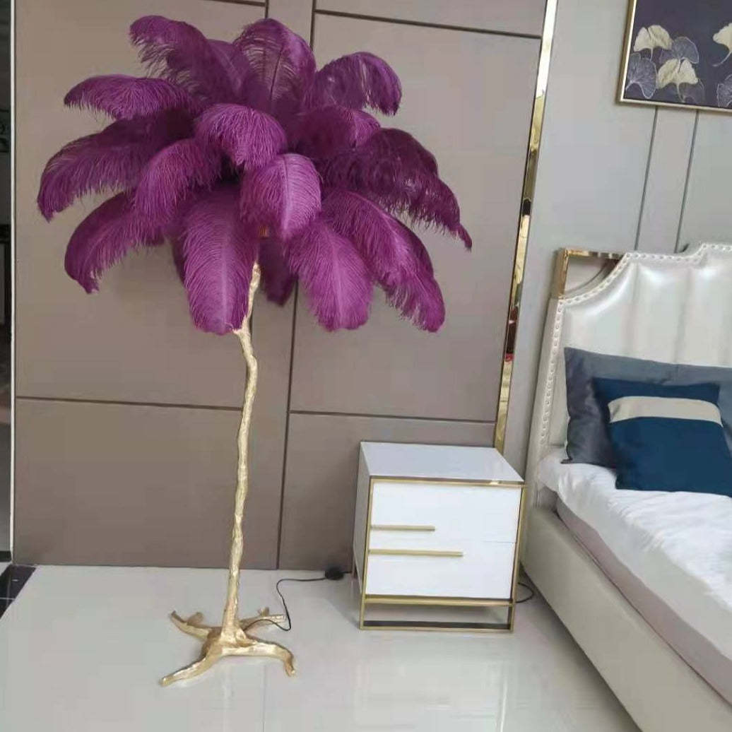 O'Moore Nordic Luxury Unique Ostrich Feather Floor Lamp/Table Lamp
