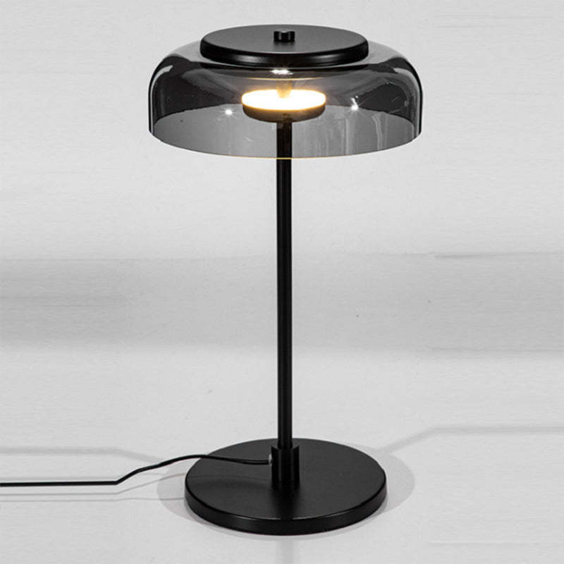 Hailie Modern Umbrella Glass/Metal Table Lamp, Black
