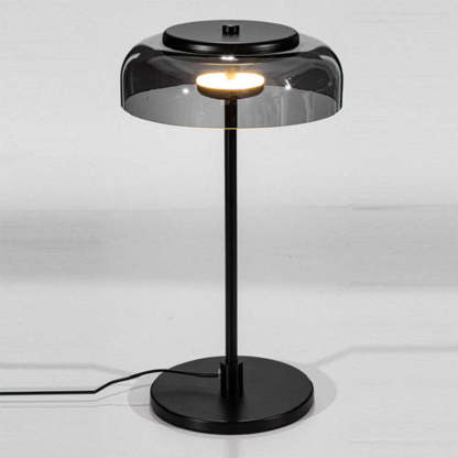 Hailie Modern Umbrella Glass/Metal Table Lamp, Black
