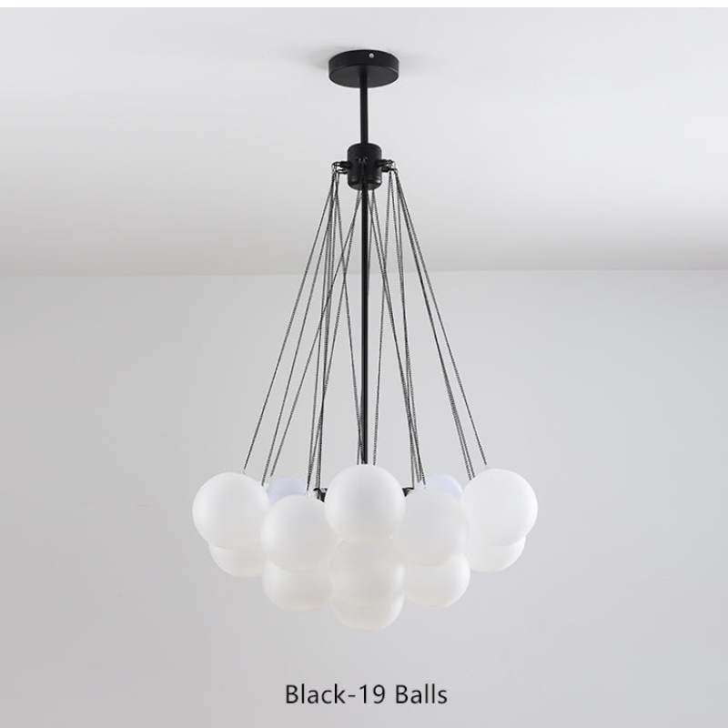 Modern Glass Globe Pendant Light Living Room, Gold/Black | Las Sola