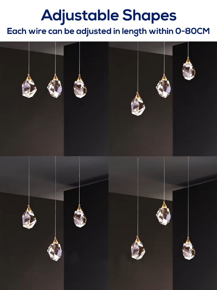 Kristy Moonshadow Crystal Pendant Light Bedroom Dining Room
