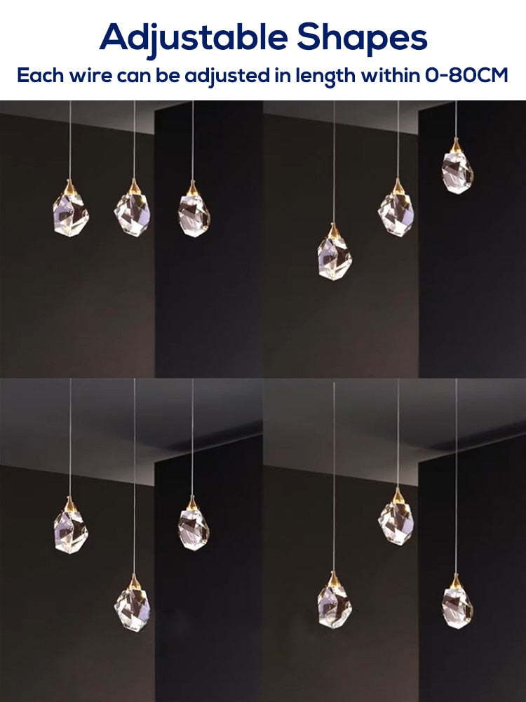 Kristy Moonshadow Crystal Pendant Light Bedroom Dining Room