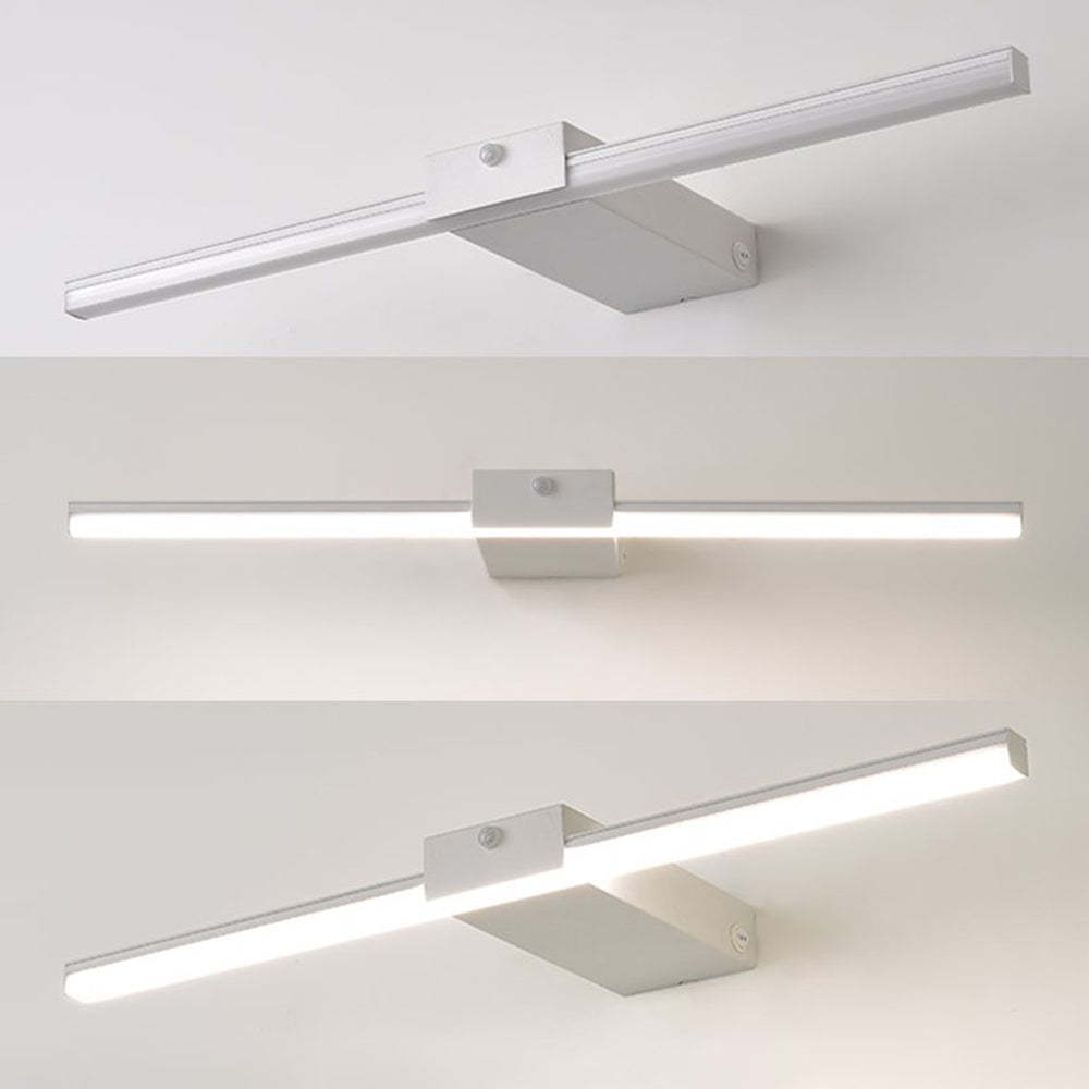 Edge Minimalist Linear Metal Wall Lamp, Black/White, Bathroom