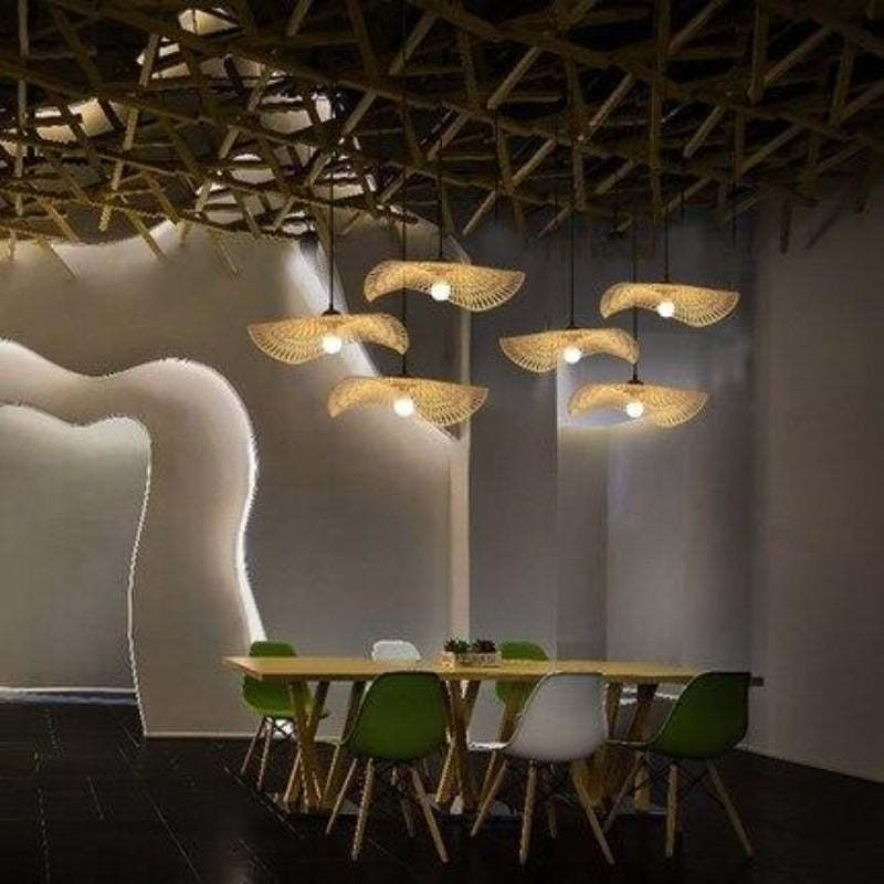 Muto Elegance Woven Nature Rattan Pendant Light