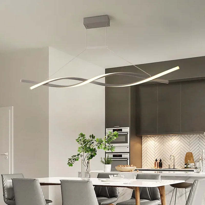 Louise Modern Minimalist Nordic Cross-Curved Metal Pendant Light