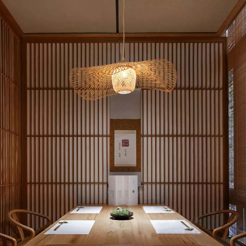Muto Pendant Light Rattan/Metal, Gold, Kitchen Island
