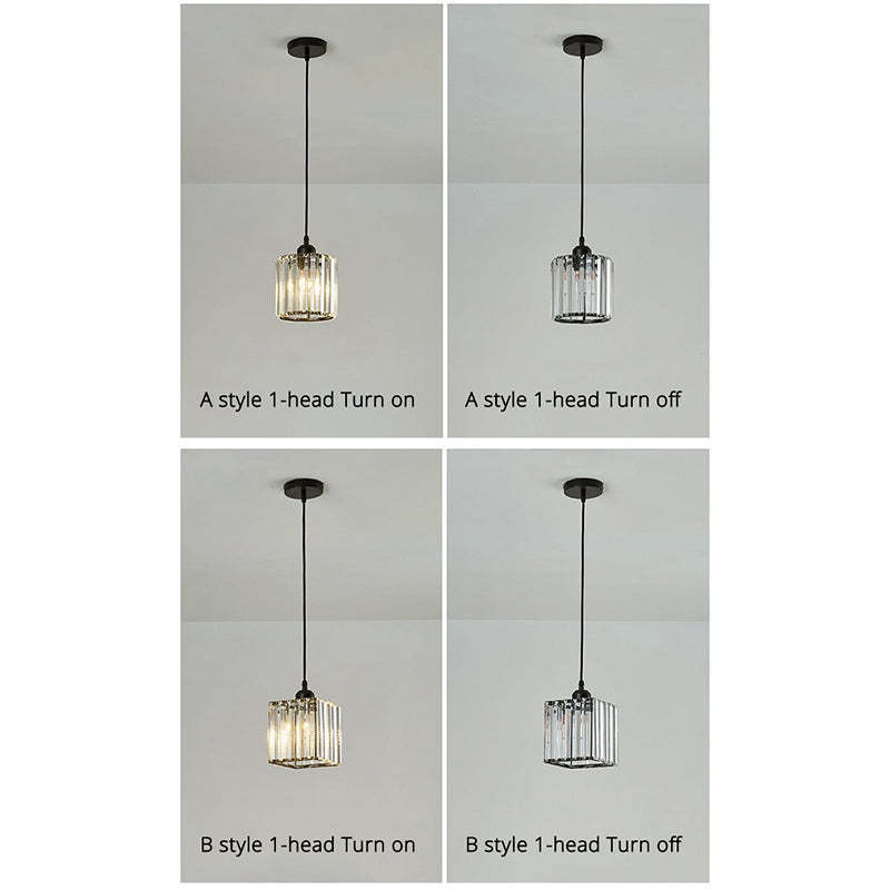 Herbert Modern Cluster Cylinder Glass Pendant Light, Black/Gold
