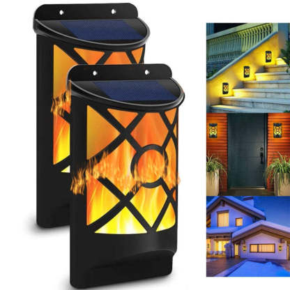 Sumait Waterproof LED Flickering Flame Solar Wall Lamp