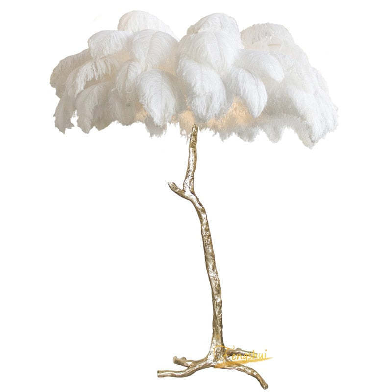 O'Moore Nordic Luxury Unique Ostrich Feather Floor Lamp/Table Lamp