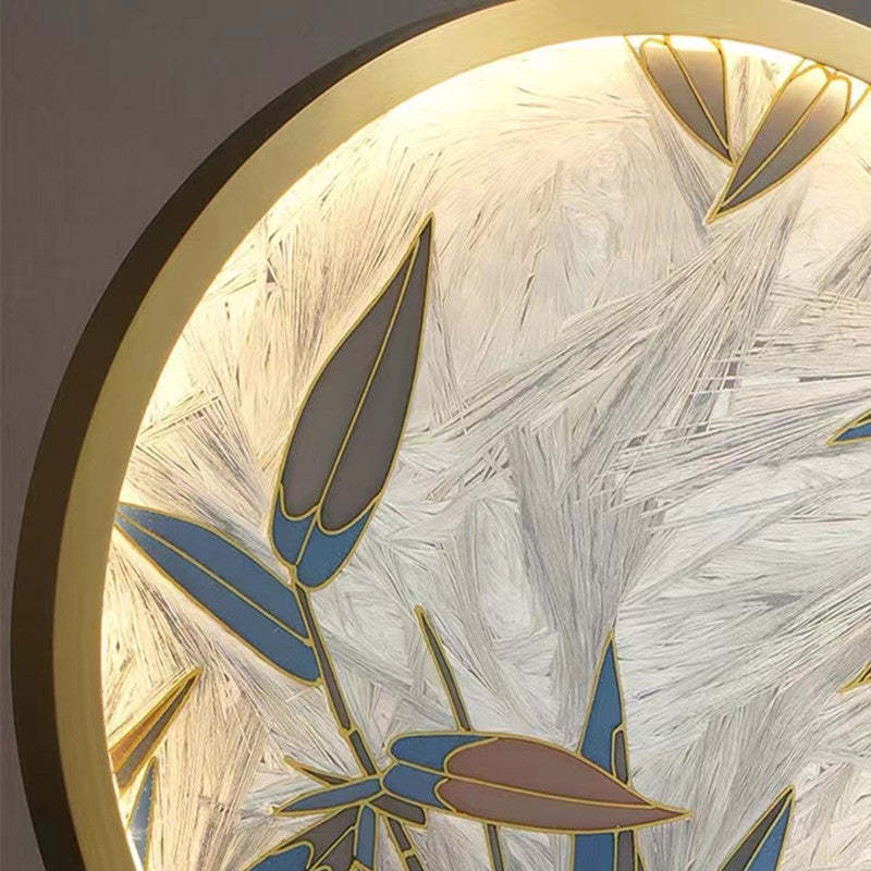 Jade Zen Artistic Circle Floor Lamp Metal Glass