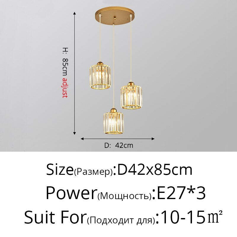 Herbert Modern Cluster Cylinder Glass Pendant Light, Black/Gold